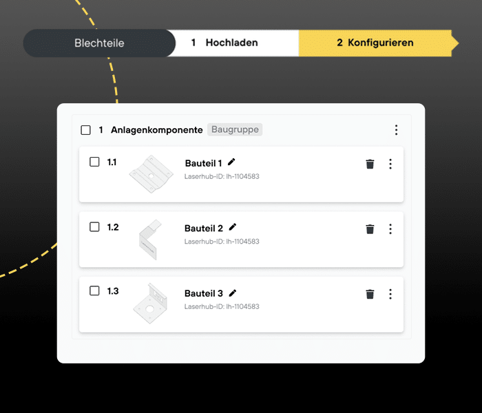 Baugruppenfertigung Upload Zuordnung