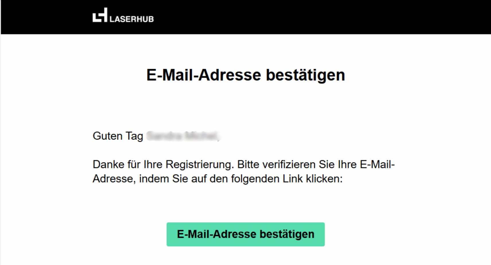 Firmenkonto Landing Page - E-Mail-Adresse Bestätigen