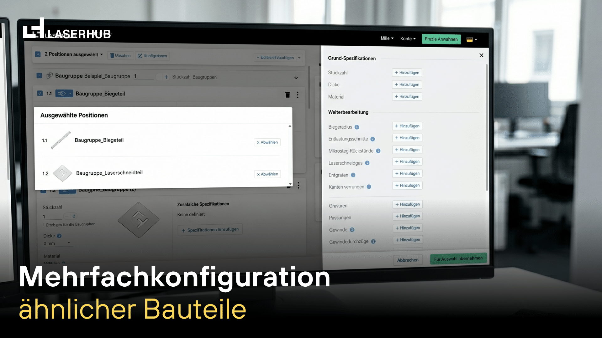 Mehrfachkonfiguration Bauteiltypen